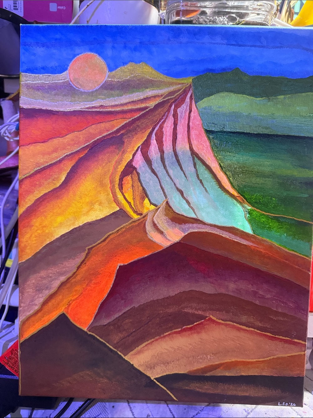 Abstract Landscape Canvas Art - Multicolor